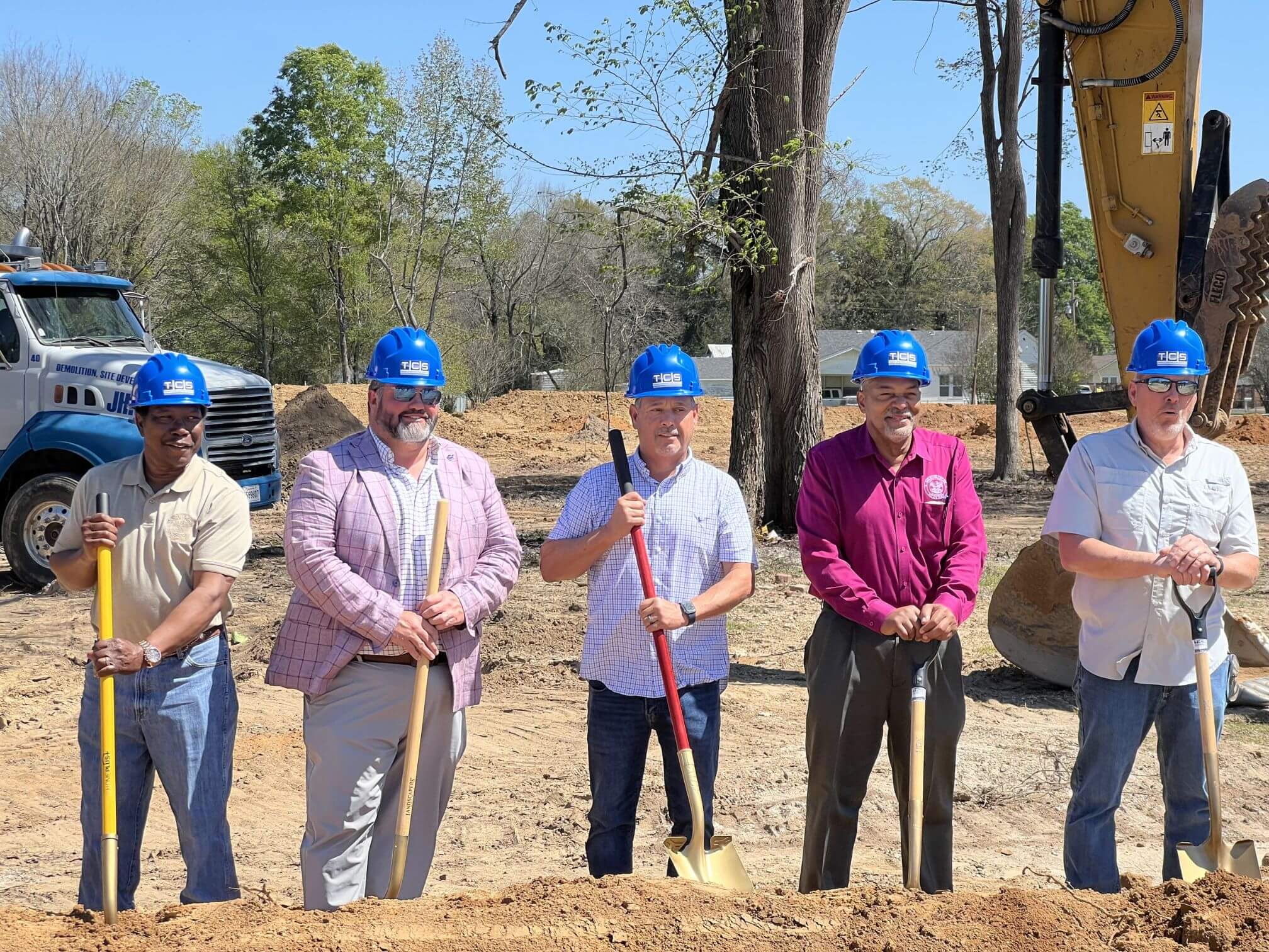Officials and community leaders break ground on the new E9-1-1 Emergency Operations Center in Red River Parish, March 2026