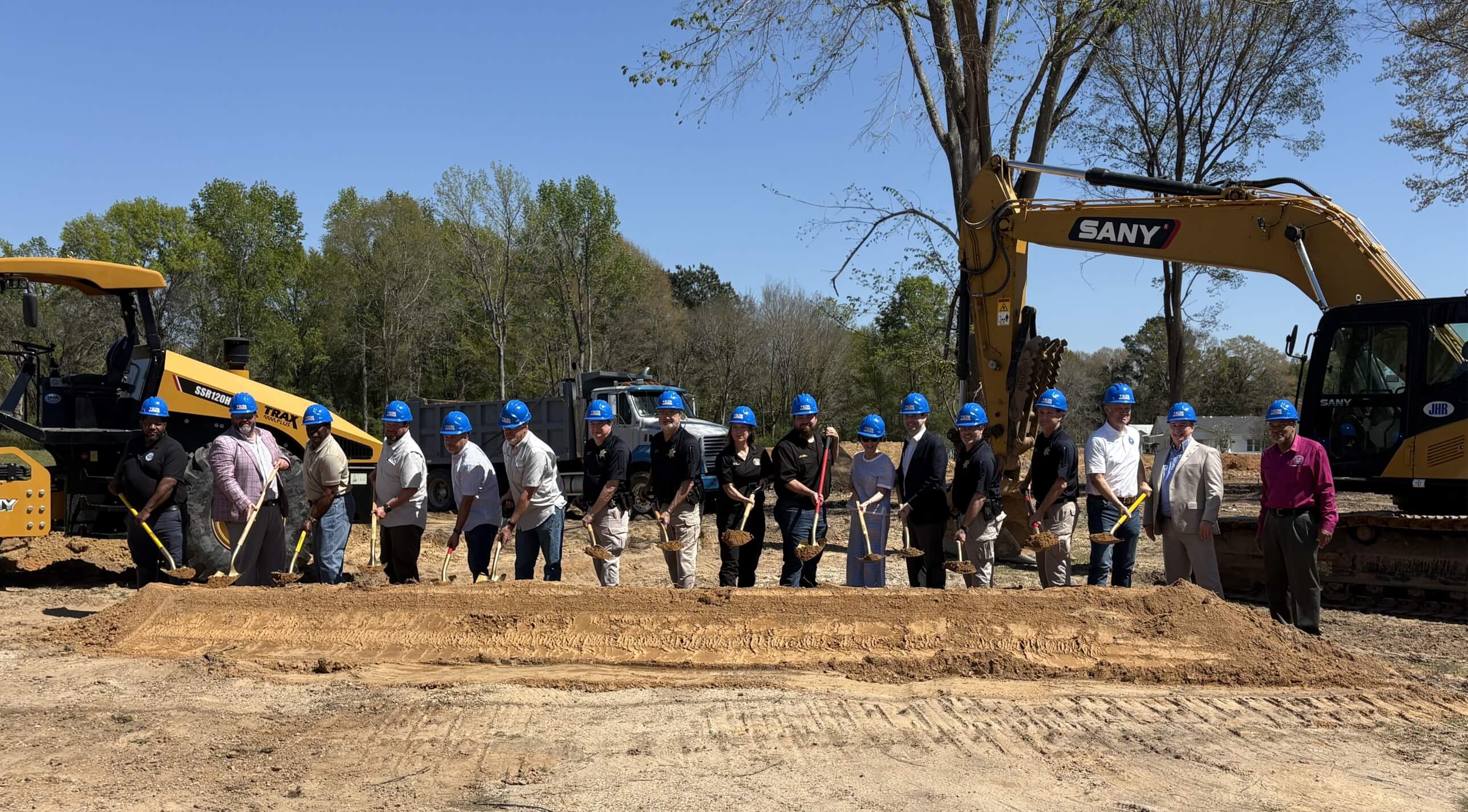 Officials, community leaders, and construction crews gathered for the groundbreaking ceremony of the new Red River Parish E9-1-1 Emergency Operations Center, March 2026